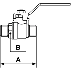 Vanne Laiton Cylindrique Mâle Mâle G1 2" PN 40 Bar Prevost RSIM 21