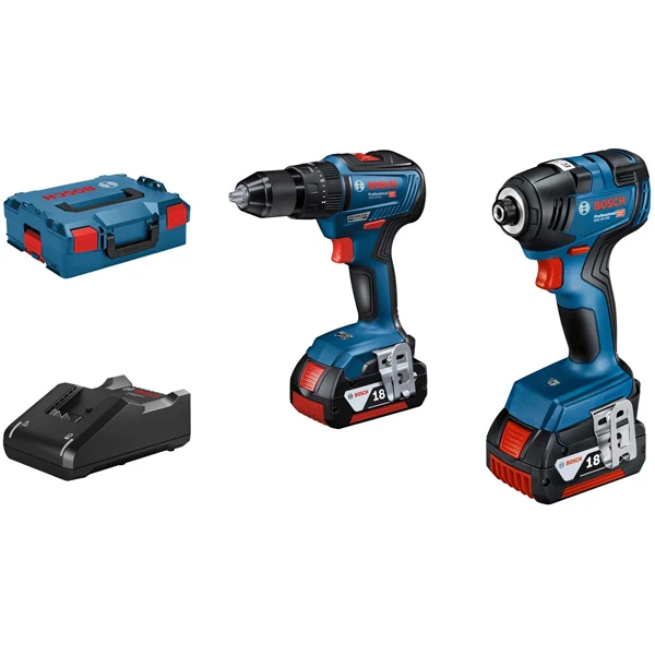 Visseuse à Choc + Visseuse Bosch GDR 18V-200 + GSB 18V-55 2 Batteries 18V 4Ah Chargeur L-Boxx 4 Visseuse à Choc + Visseuse Bosch GDR 18V-200 + GSB 18V-55 2 Batteries 18V 4Ah Chargeur L-Boxx – Image 2