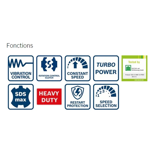 Marteau Perforateur GBH 8-45 DV 12.5 J SDS-max Bosch 0611265000 6 Marteau Perforateur GBH 8-45 DV 12.5 J SDS-max Bosch 0611265000 – Image 4