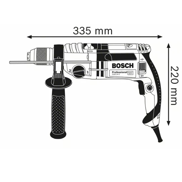 Perceuse à Percussion Bosch GSB 24-2 1100W - 2 Vitesses En Coffret 6 Perceuse à Percussion Bosch GSB 24-2 1100W - 2 Vitesses En Coffret – Image 4