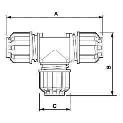 Té Egal Femelle Pour Tube Aluminium Diamètre Extérieur 20 Mm Prevost ALR TE20