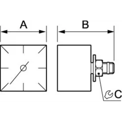 Manomètre Boîtier Carré 40 X 40 Mm : Prevost 32478-10 3660058047593