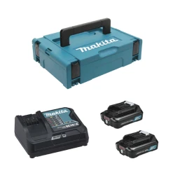 Makita Pack énergie 12V Li-ion 2 Batteries BL1041B 4 Ah Chargeur DC10SA Coffret