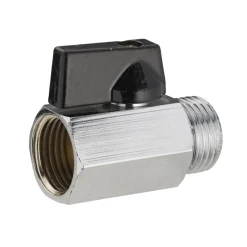 Noyon Et Thiebault Mini Vanne D’arrêt Double - 1/4 De Tour - MF 12 X 17 - Laiton