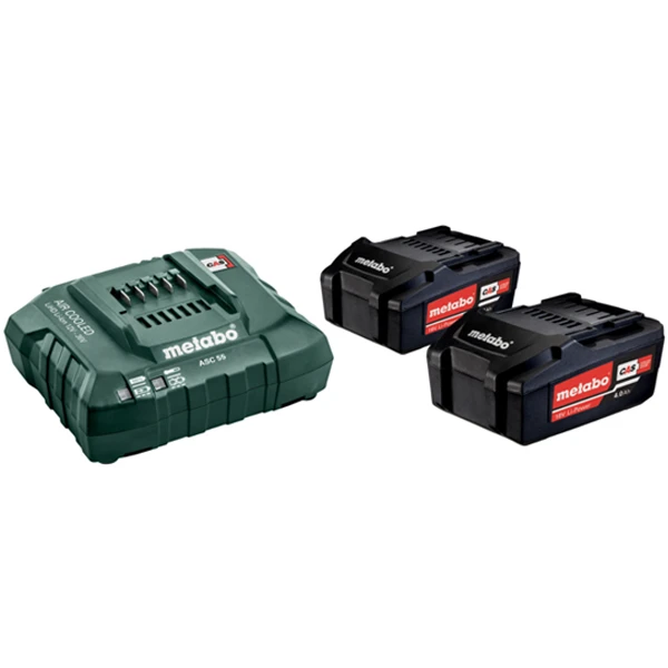 Pack De 2 Batteries Li-Power 18 V/4,0 AH Et Chargeur ASC 55 Metabo 685050000 3 Pack De 2 Batteries Li-Power 18 V/4,0 AH Et Chargeur ASC 55 Metabo 685050000