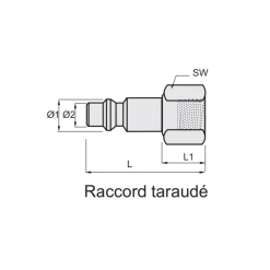 Lacmé Embout Raccord Rapide Air Comprimé 1/4 Femelle Ø 5,5 Mm Lacmé 360400