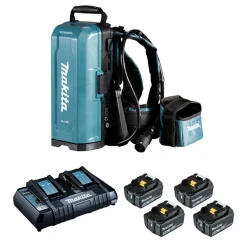 Support Dorsal Avec Pack énergie 18V Makita - 4 Batteries 5Ah + Chargeur Double